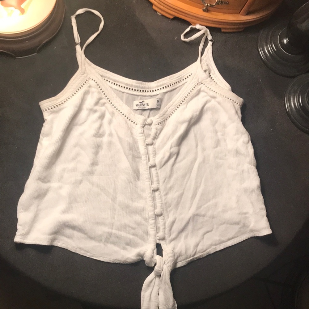 White Cropped Tank Top